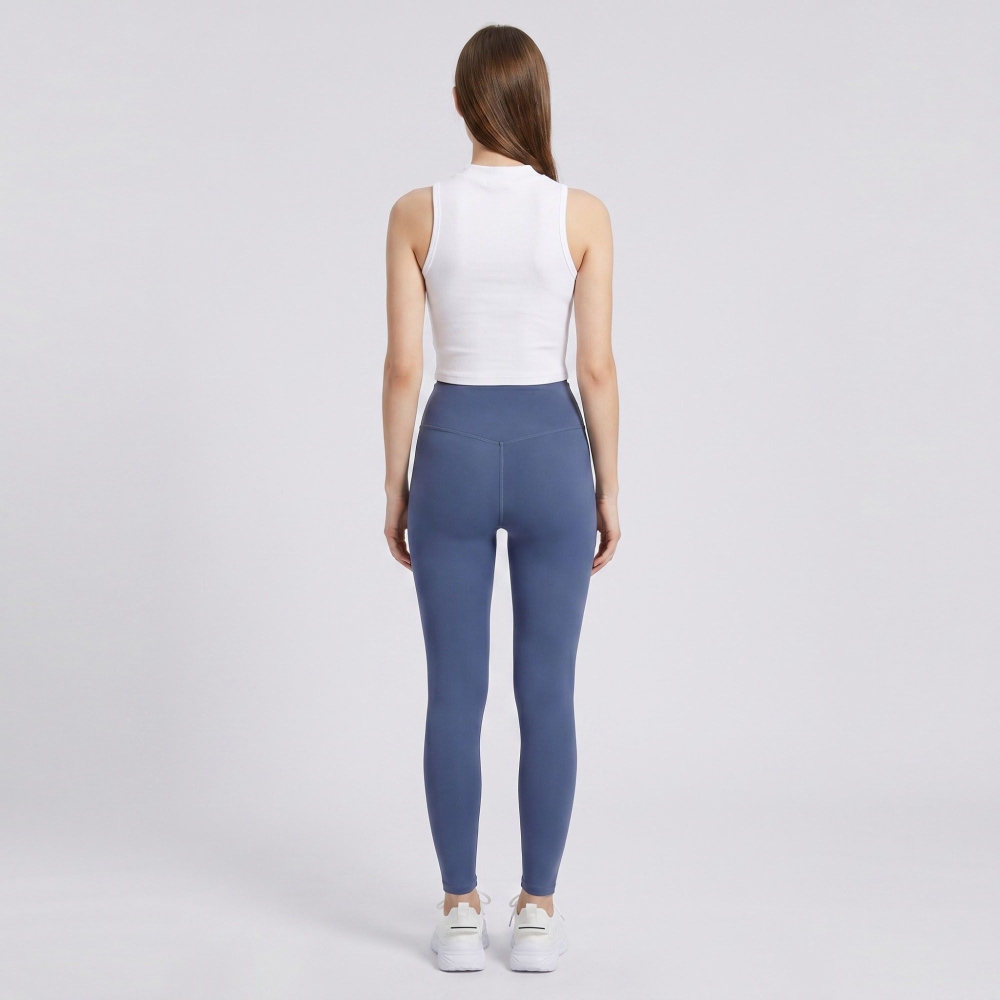 Anna-Kaci Women's High Waist Leggings with Back Contour Seam and Smooth Stretch Fit