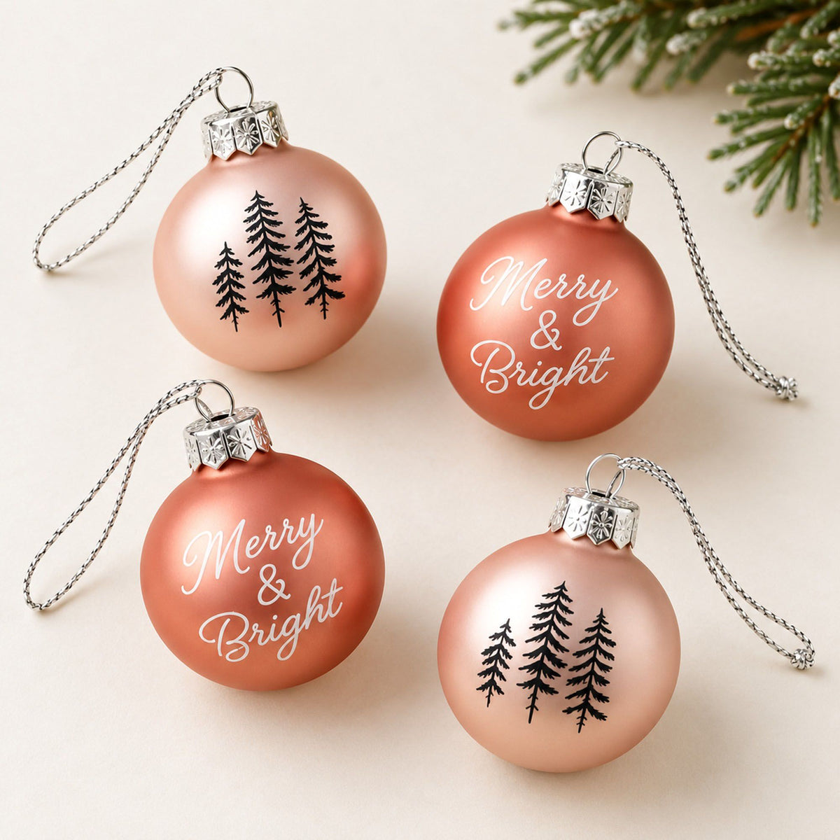 17 Piece Mini Christmas Ball Ornaments and Tree Topper Set Gift