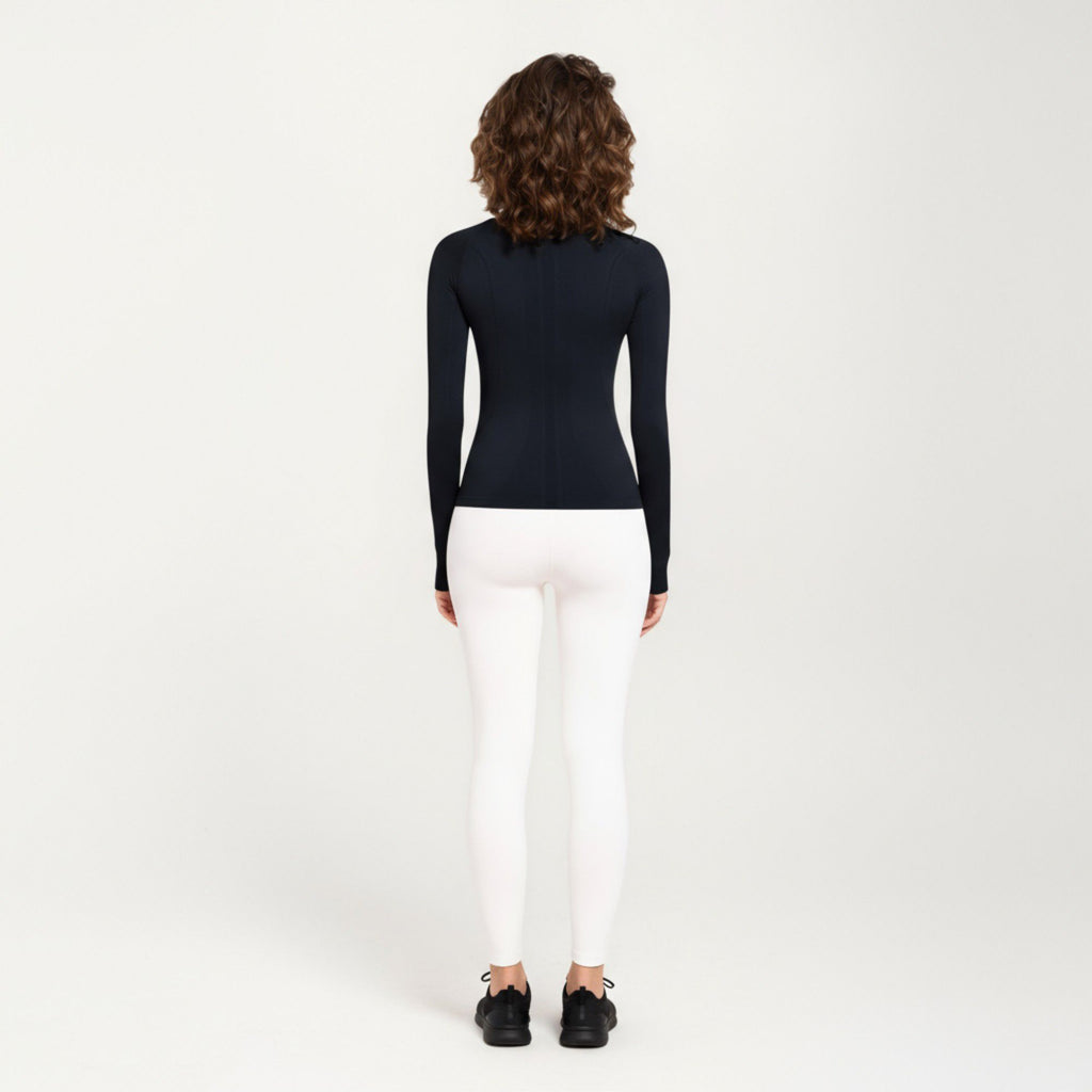Anna-Kaci Active Women's Seamless Long Sleeve Fitted Top with Thumbhole Cuffs and Crew Neck