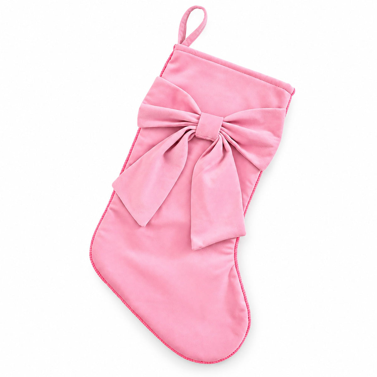 Velvet Bow Christmas Stocking Hanging Fireplace Mantel Holiday Decor