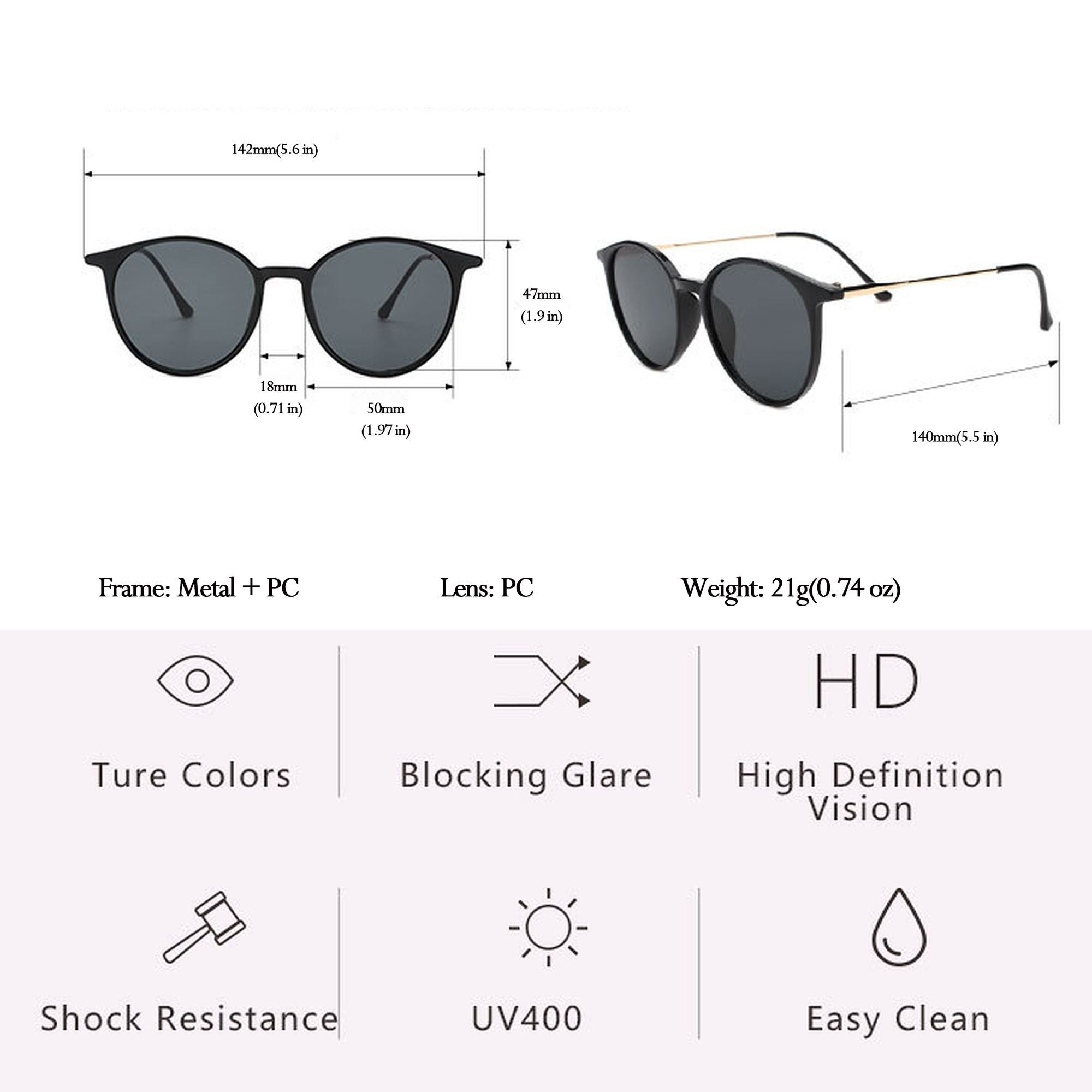 Anna-Kaci Women's Retro Cat-Eye Sunglasses