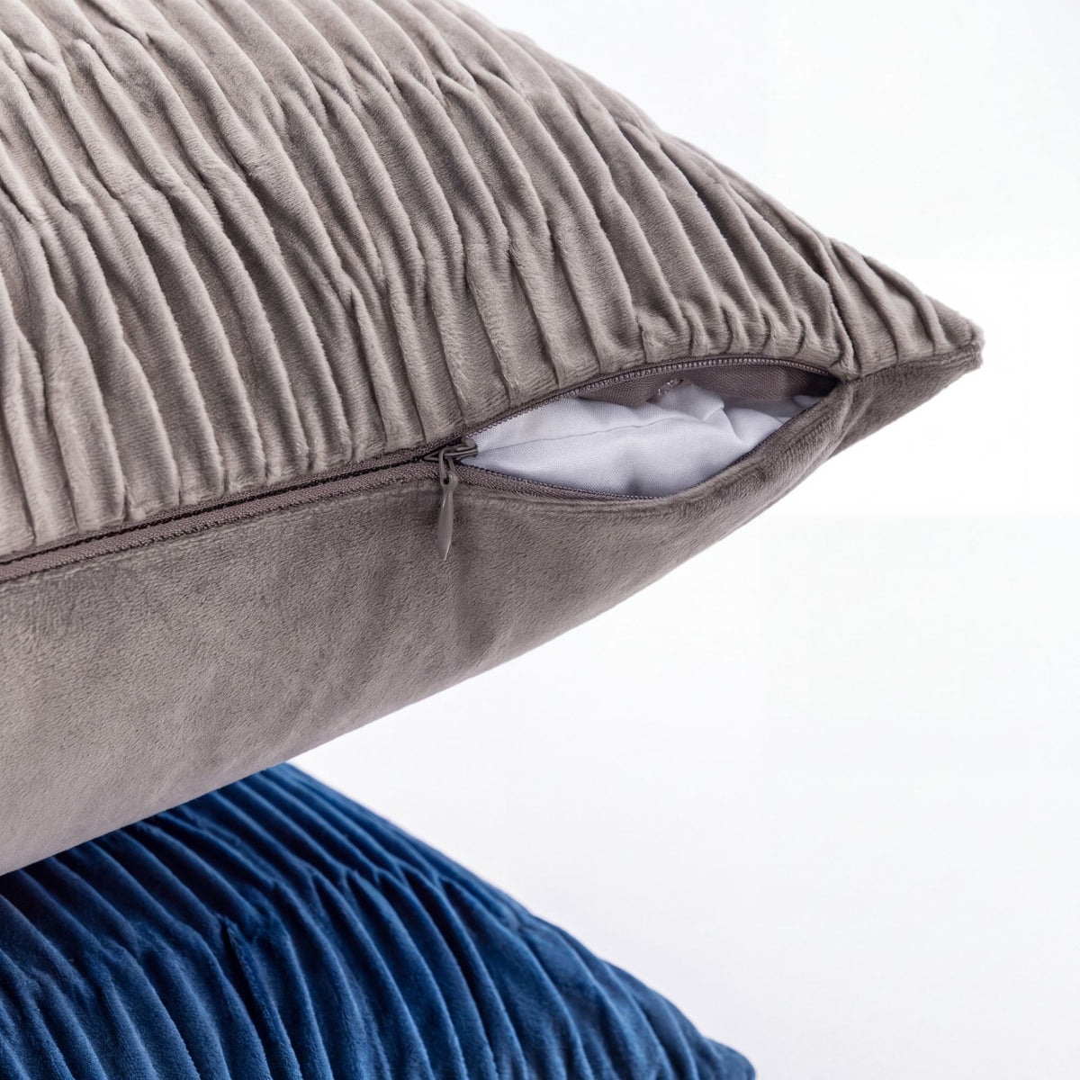 Textured Pleated Square Throw Pillow Cover Decorative Cushion Cover for Sofa Couch Bed