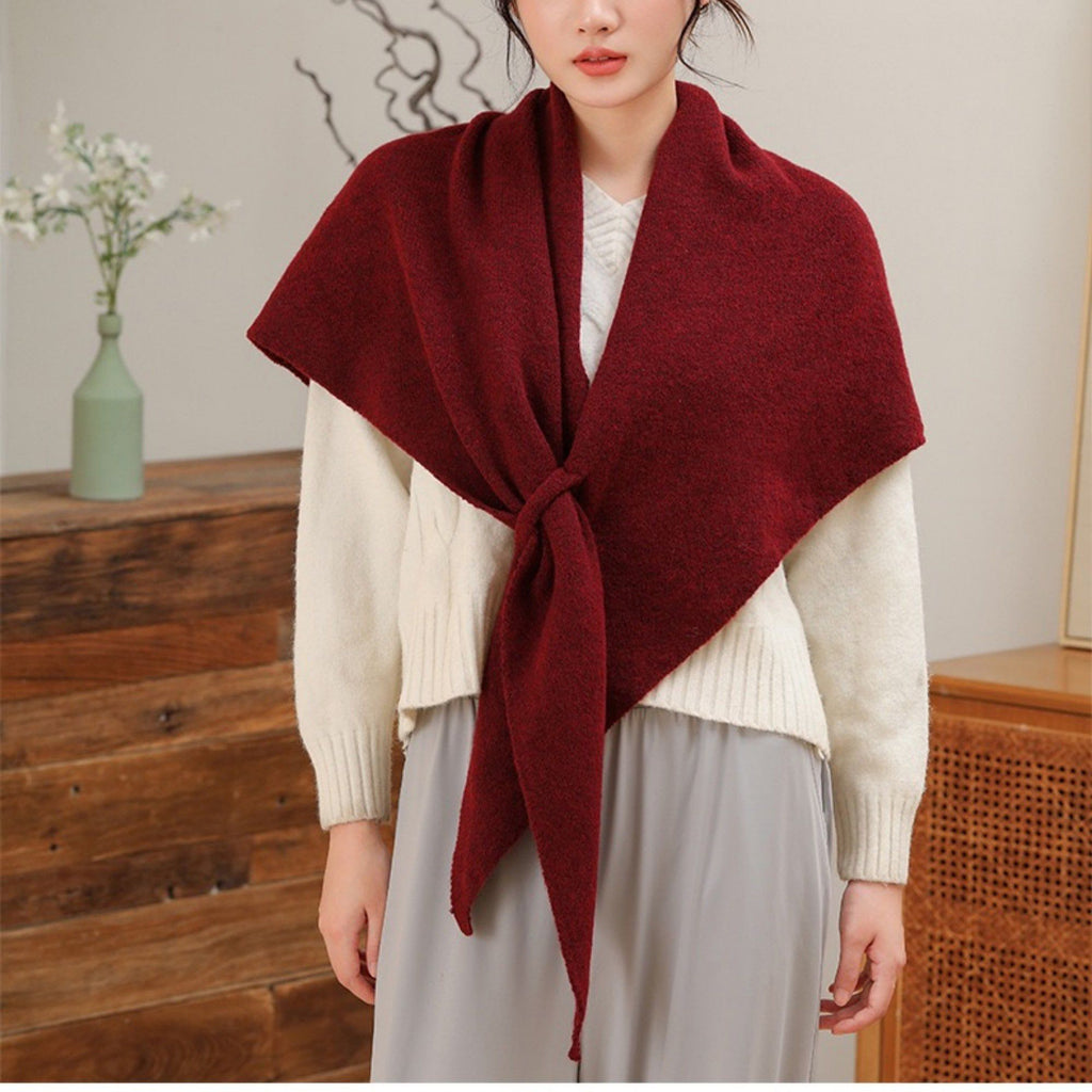 Anna-Kaci Women's Soft Solid Knit Scarf with Draped Shape, Smooth Textured Finish, and Versatile Wrap Styling Design 68.5x45.5x28.5in