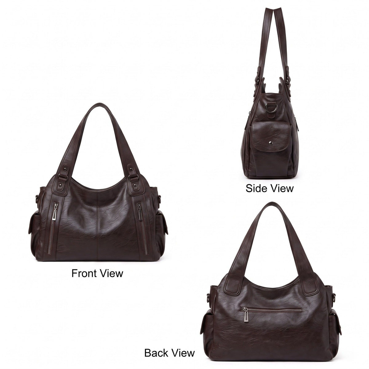 Large Shoulder Tote Bag with Multiple Pockets