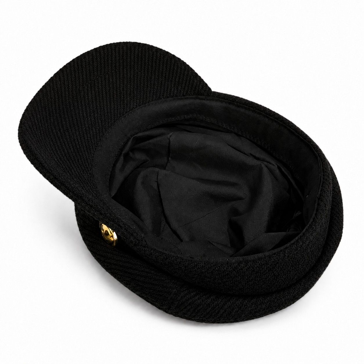 Herringbone Newsboy Cap Vintage Baker Boy Hat Adjustable Button Detail