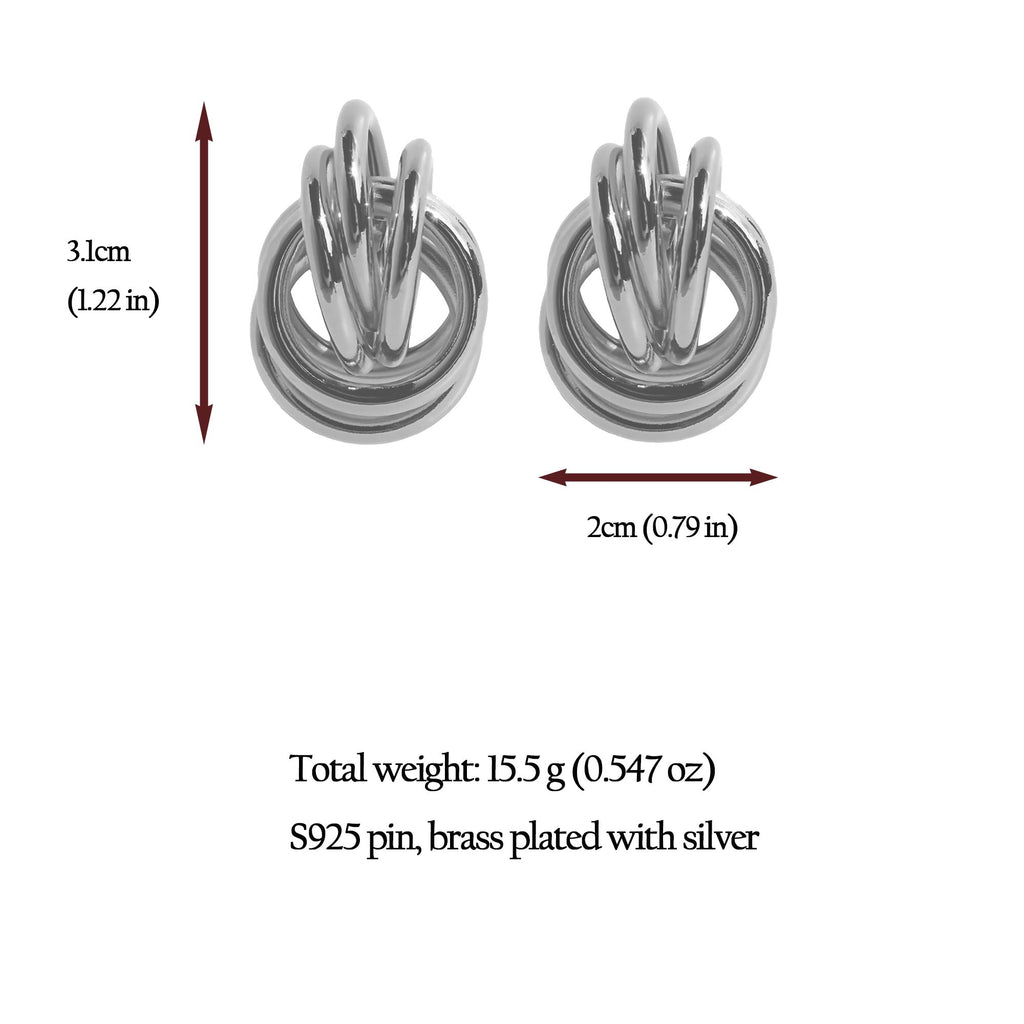 Women's Multi-Circle Statement Earrings with 925 Silver Needles