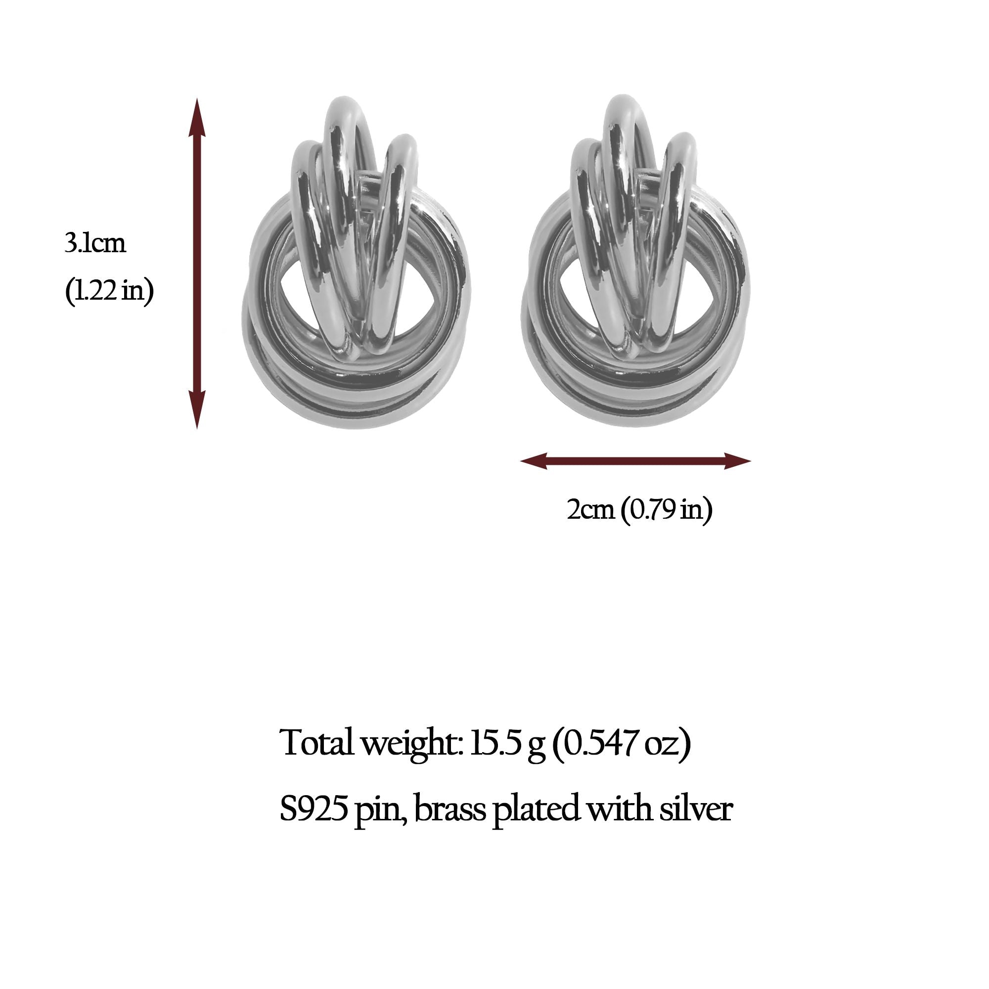 Women's Multi-Circle Statement Earrings with 925 Silver Needles