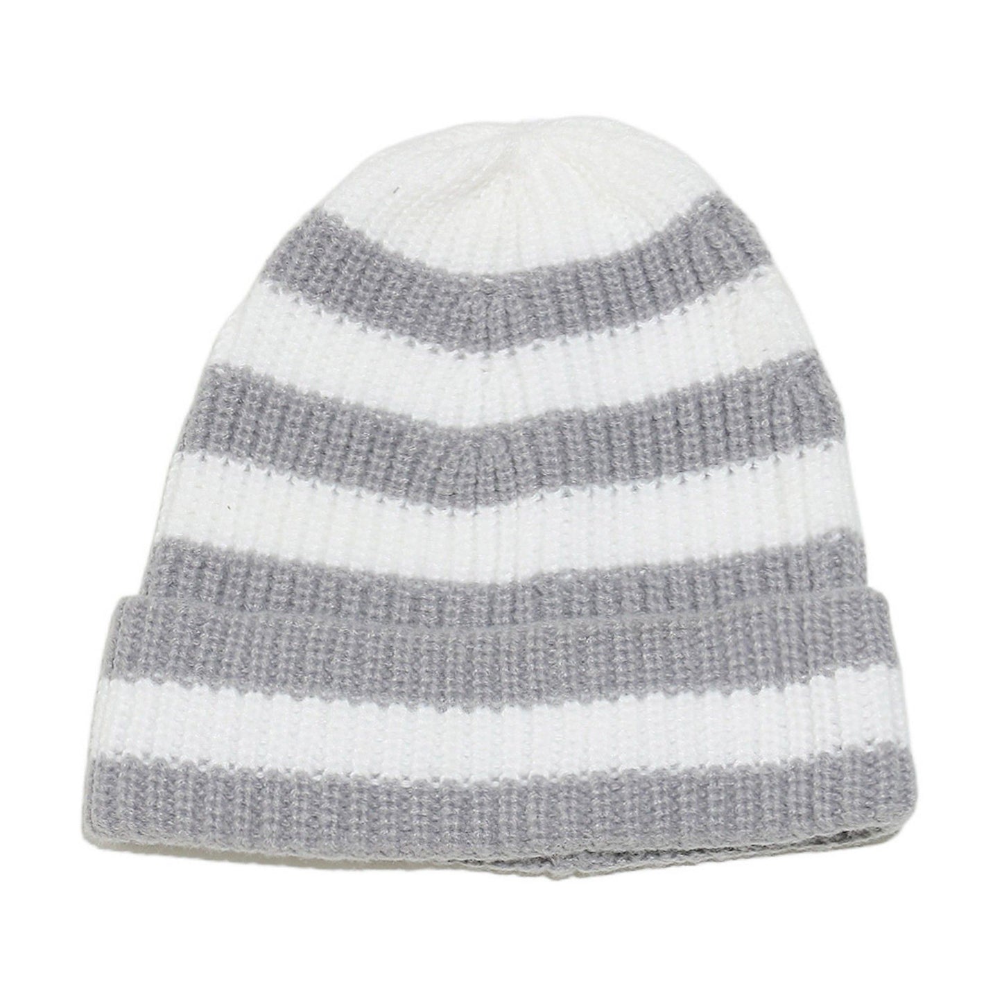 Anna-Kaci Unisex Striped Knit Beanie Hat Cuffed Warm Winter Cap