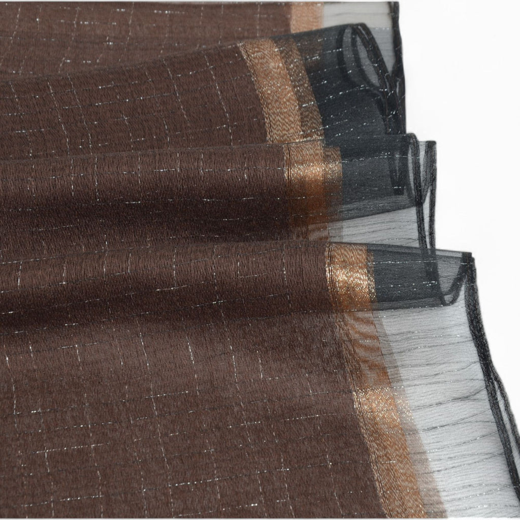 Anna-Kaci Women's Lightweight Sheer Scarf with Subtle Metallic Thread Detail Elegant Long Wrap Accessory
