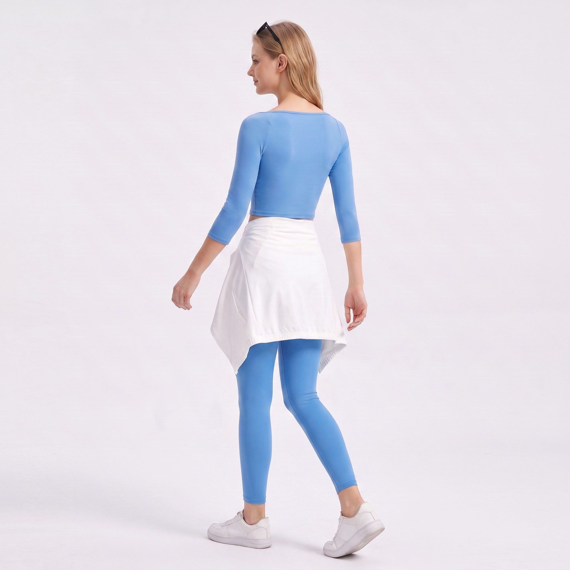 Off Shoulder 3/4 Sleeve Crop Workout Top