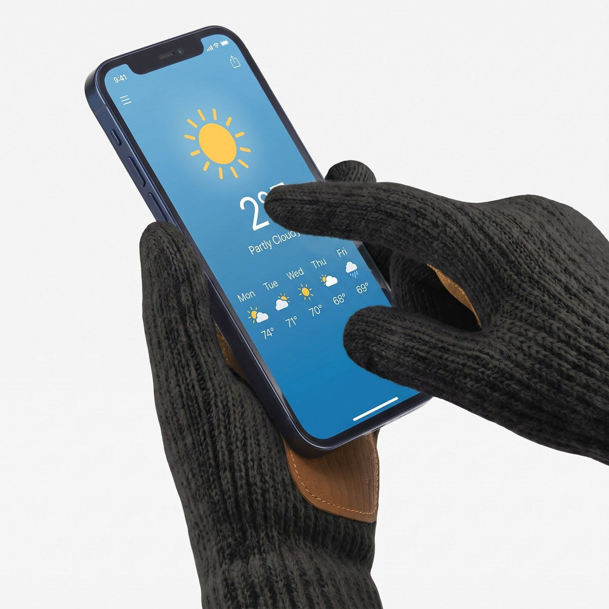 3 Piece Ribbed Knit Beanie Scarf and Touchscreen Gloves Set