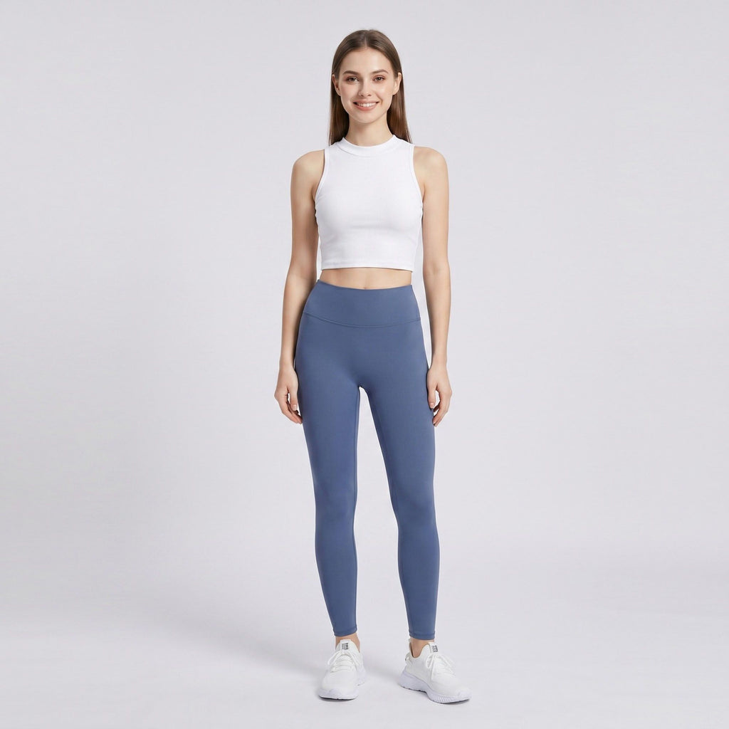 Anna-Kaci Women's High Waist Leggings with Back Contour Seam and Smooth Stretch Fit