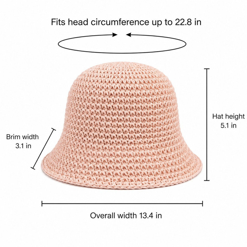 Summer Bucket Hat - Lightweight Straw Sun Hat for Vacation and Beach