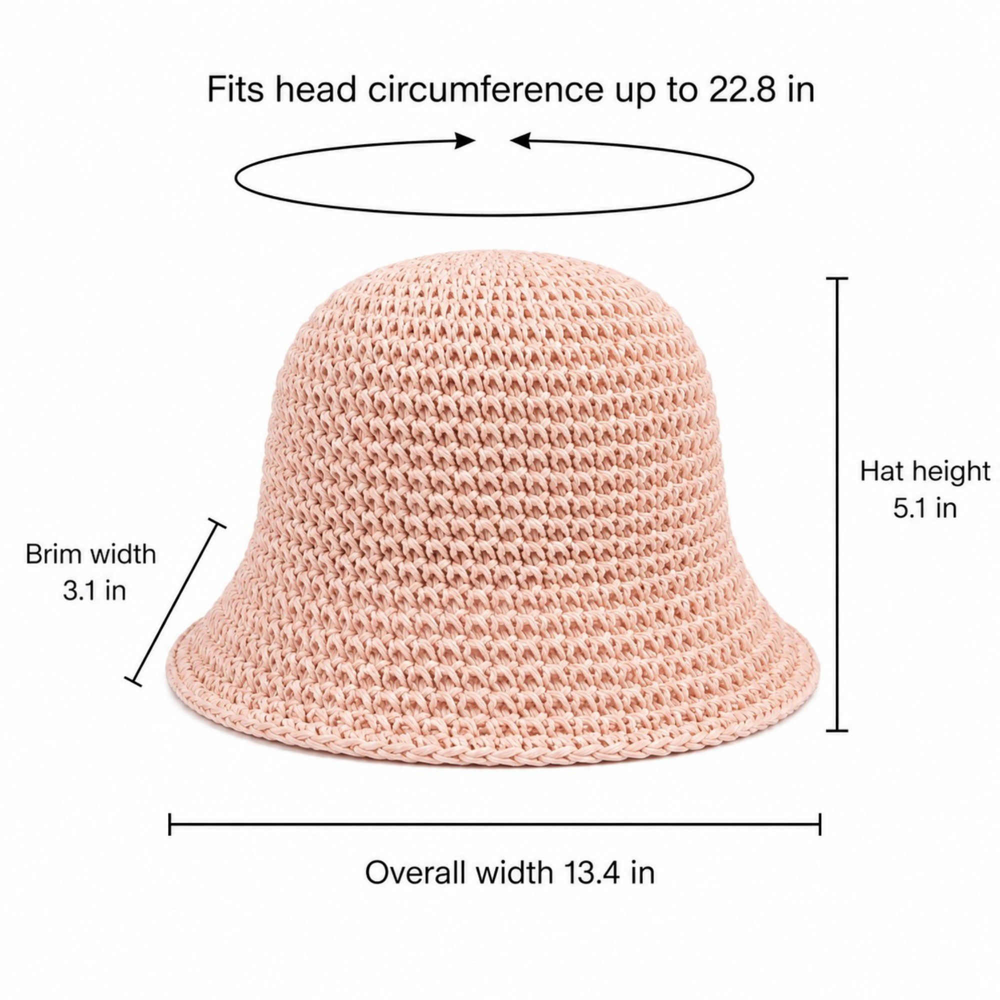 Summer Bucket Hat - Lightweight Straw Sun Hat for Vacation and Beach