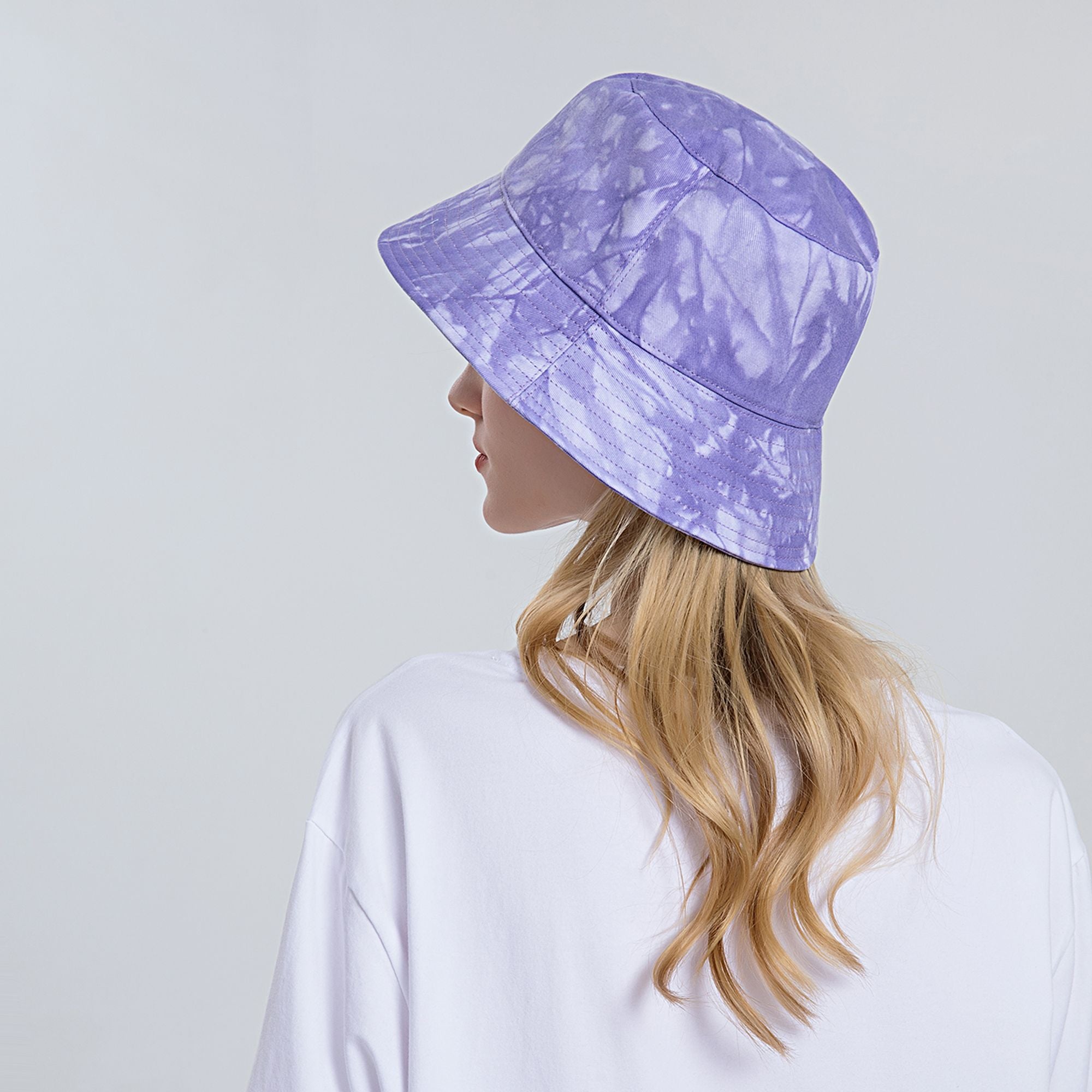 Anna-Kaci Summer Fisherman Hat Outdoor Travel Tie Dye Bucket Hat with Wide Brim Casual Sun Protection