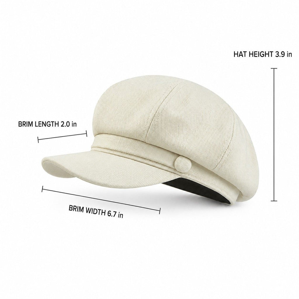 Structured Newsboy Cap Vintage Baker Boy Hat Short Brim Casual Style