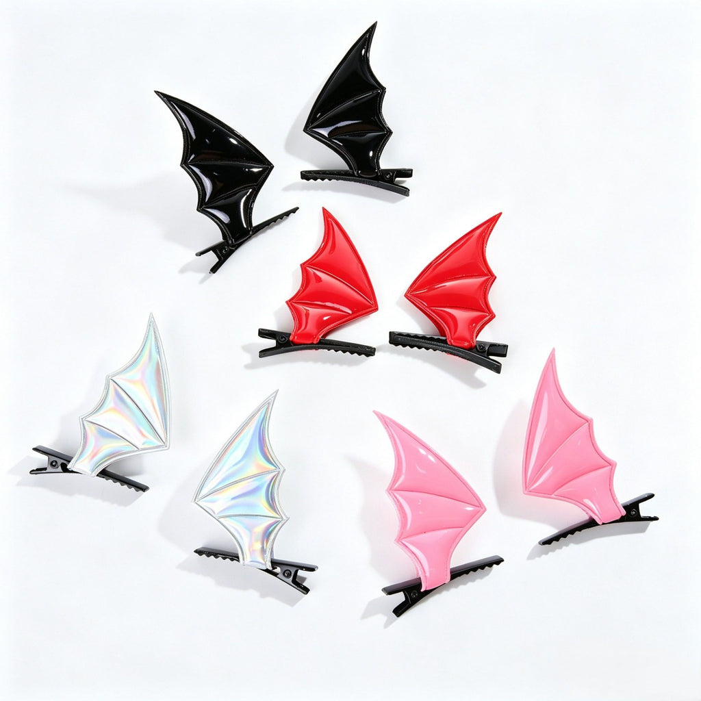 4pair Bat Wing Hair Clip Set Halloween Costume Hair Accessories