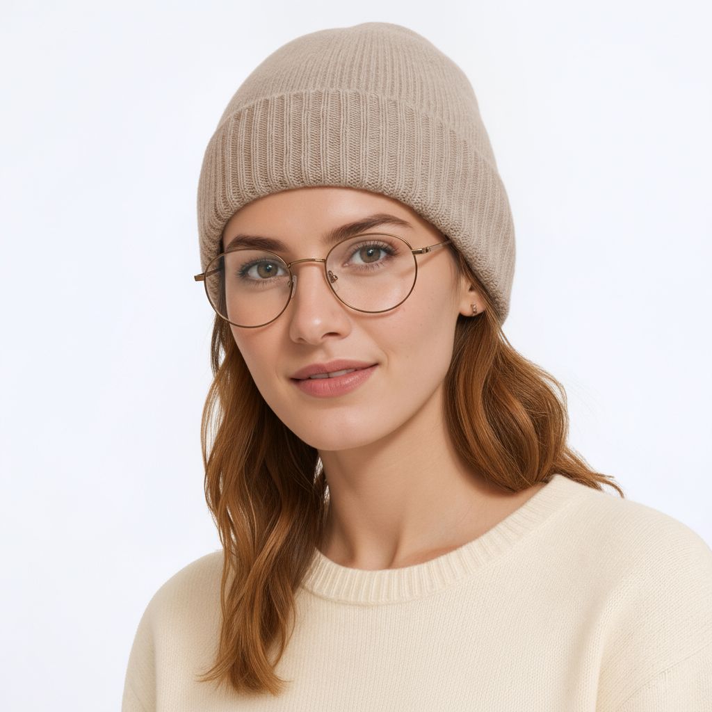 Anna-Kaci Women's Ribbed Wool Knit Beanie Hat with Folded Cuff