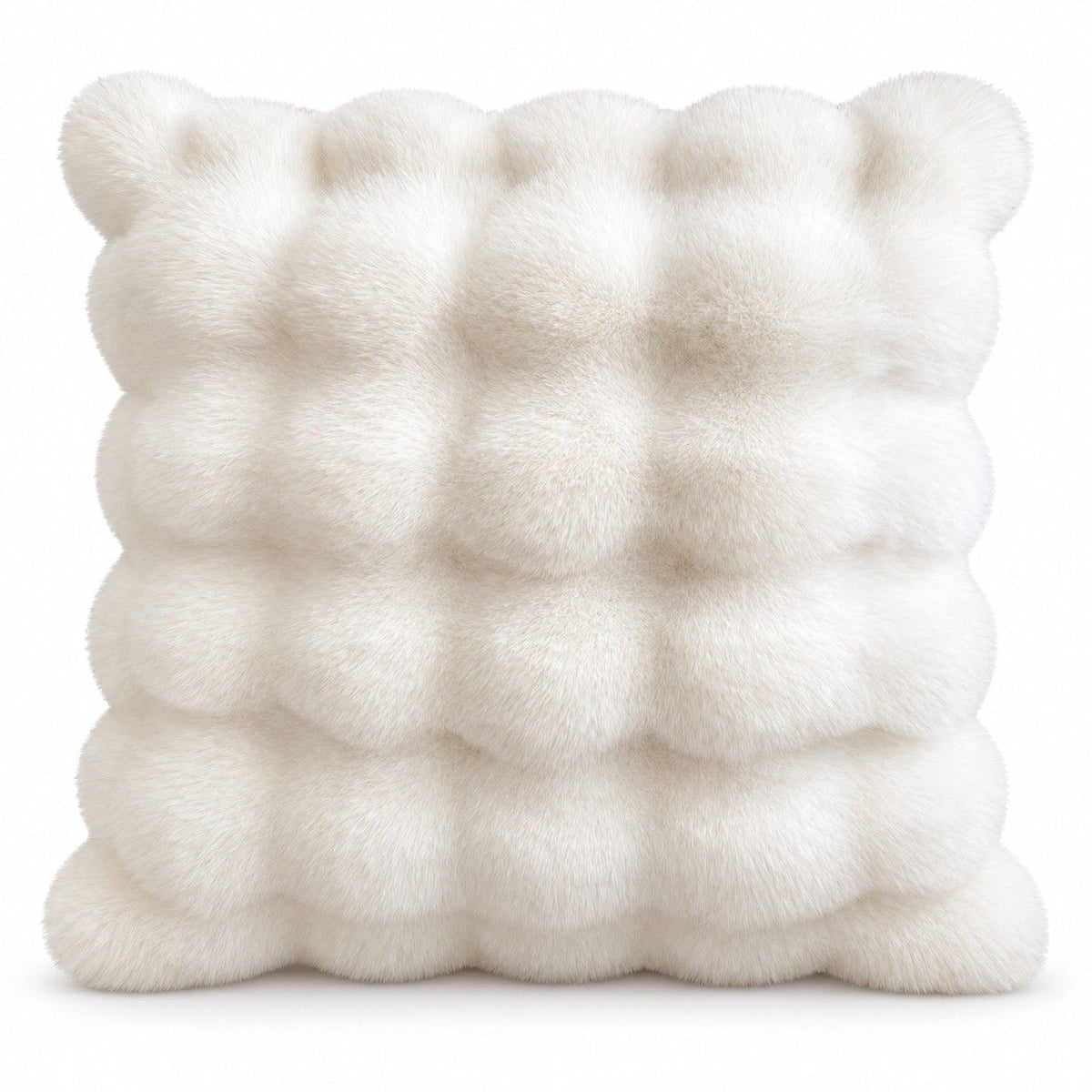 Double Sided Plush Faux Fur Throw Pillow Cover 18 x 18 Inch Bubble Texture