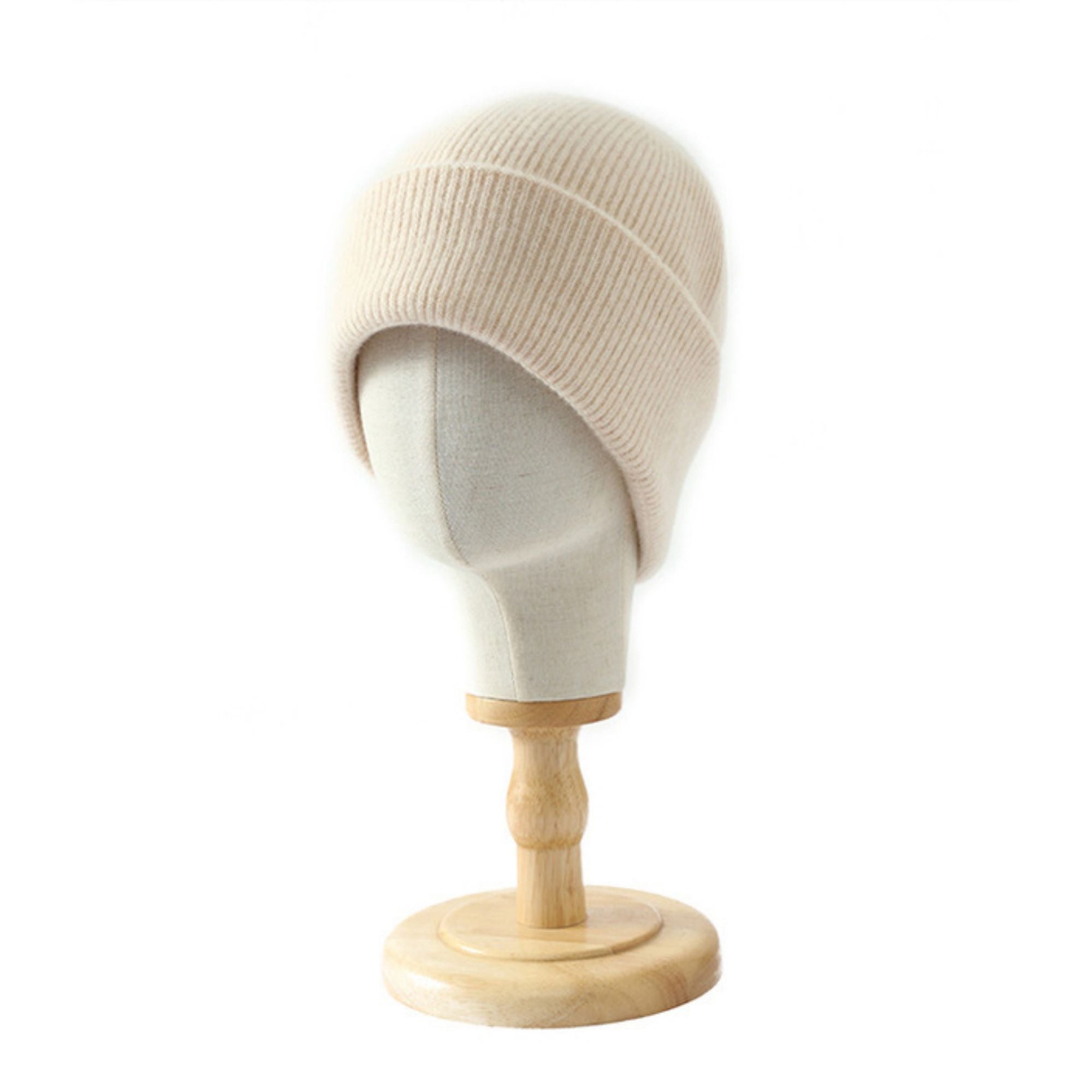 Anna-Kaci Women's Ribbed Wool Knit Beanie Hat with Folded Cuff