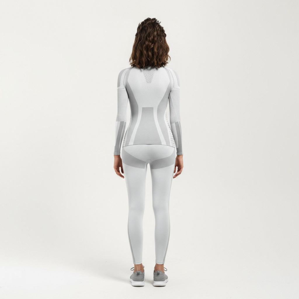 Anna-Kaci Active Women's Long Sleeve Seamless Compression Top with Contoured Mesh Detailing