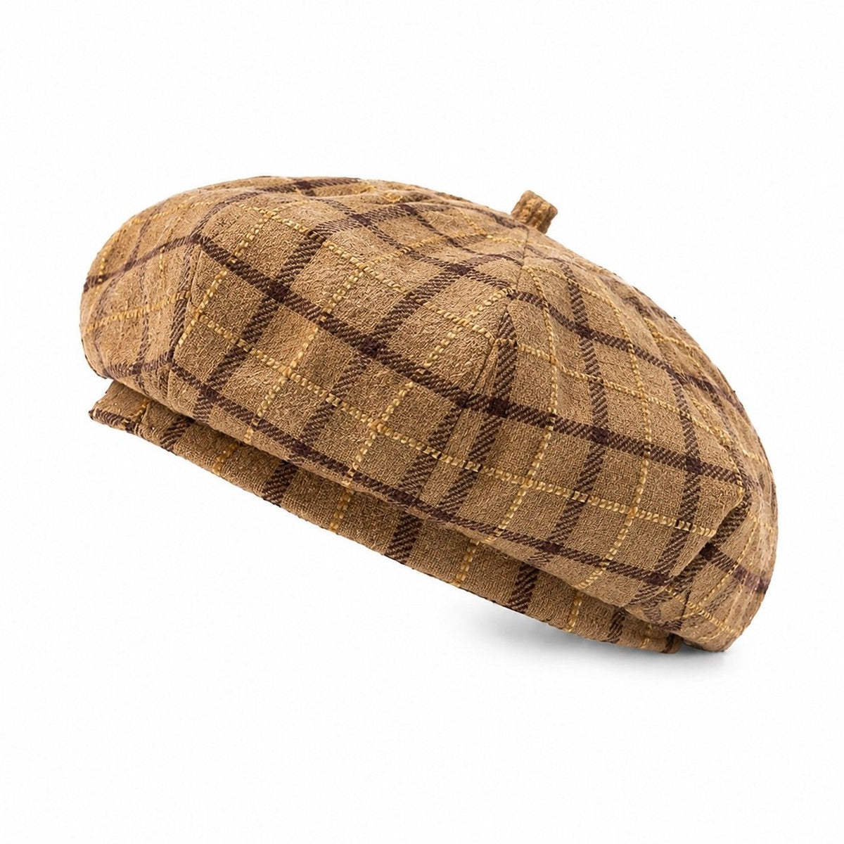 Gorro boina a cuadros estilo pintor vintage, gorra suave estructurada para otoño e invierno