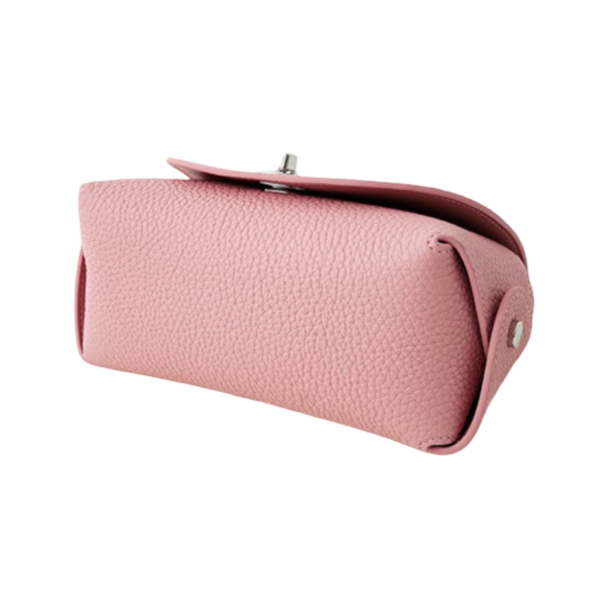 Pebbled Leather Mini Top Handle Bag with Chain Crossbody Strap and Turn Lock Closure