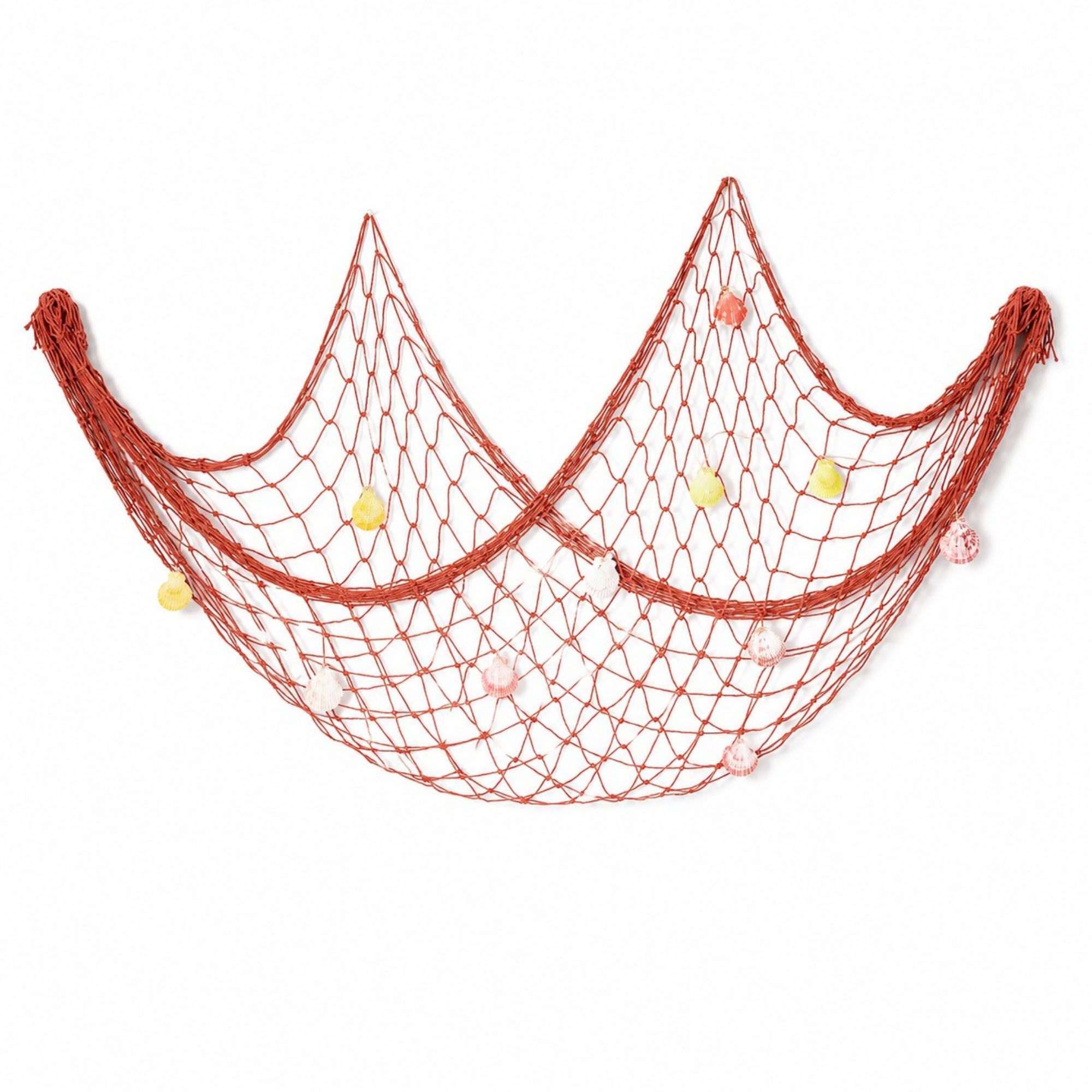 Decorative Fishing Net Wall Hanging Nautical Coastal Photo Display Decor