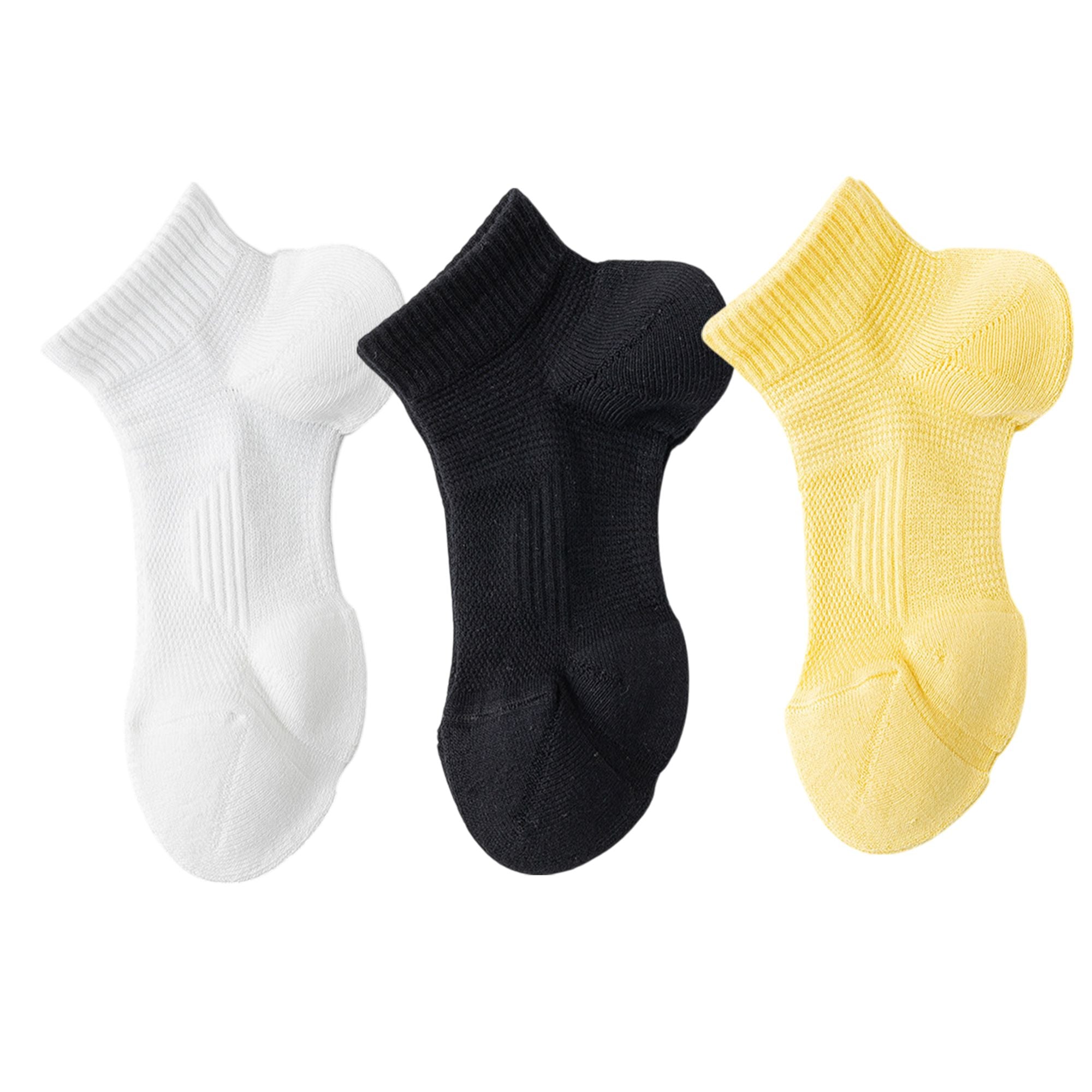 Anna-Kaci 3 Pairs Women's Ankle Athletic Socks Soft Cotton Cushioned Breathable Design with Ribbed Cuffs for Active Casual Wear