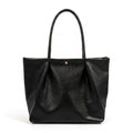 Large Capacity Pleated Faux Leather Shoulder Tote Bag for Work