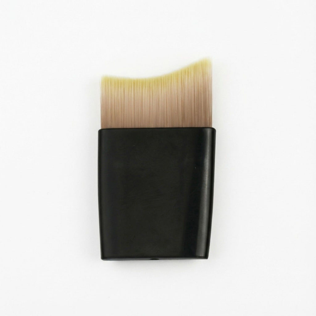 2-Piece Angled Flat Makeup Brush Set with Soft Synthetic Bristles for Face and Mask Application