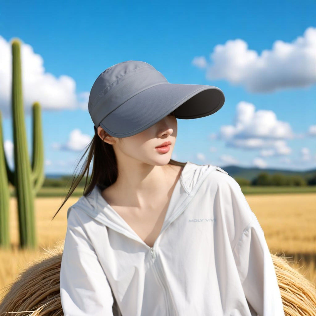 Anna-Kaci Women's Sporty Wide Brim Sun Visor Hat with Adjustable Back Strap Lightweight UV Protection Cap for Outdoor Activities