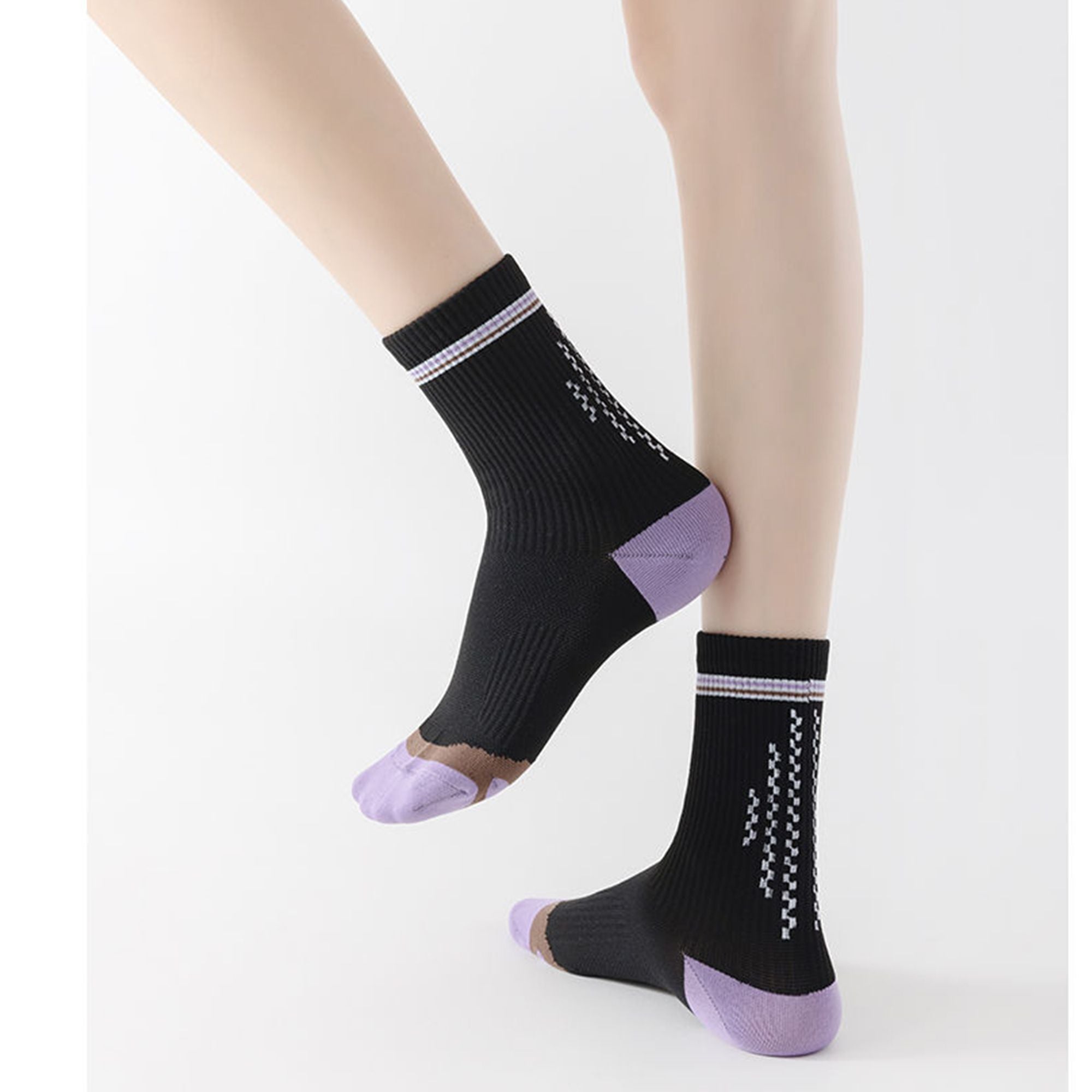 Anna-Kaci 5 Pairs Women's Mid-Crew Sport Socks Cushioned Arch Support Breathable Athletic Fit with Elastic Cuff