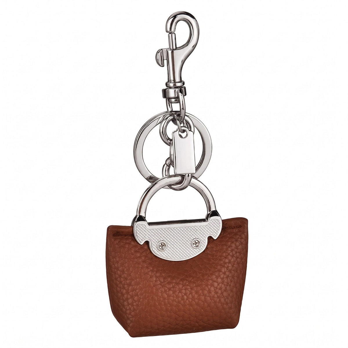 Textured Mini Handbag Bag Charm Keychain with Lobster Clasp