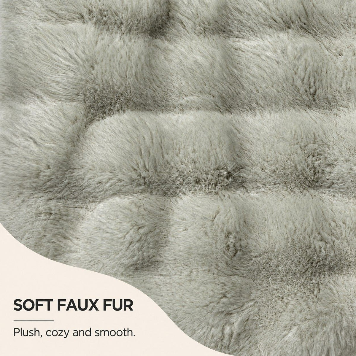 Double Sided Plush Faux Fur Throw Pillow Cover 18 x 18 Inch Bubble Texture