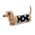 3pc Dachshund Dog Hair Clip Set Polka Dot Fabric Puppy Barrettes