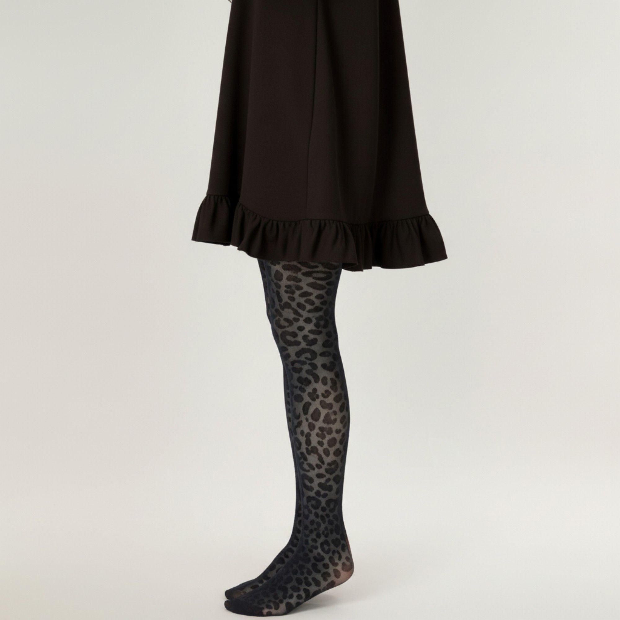 Anna-Kaci 2pcs Women's Full Length Tights with Leopard Print Pattern and Soft Stretch Fit for Bold Textured Feminine Legwear Styling