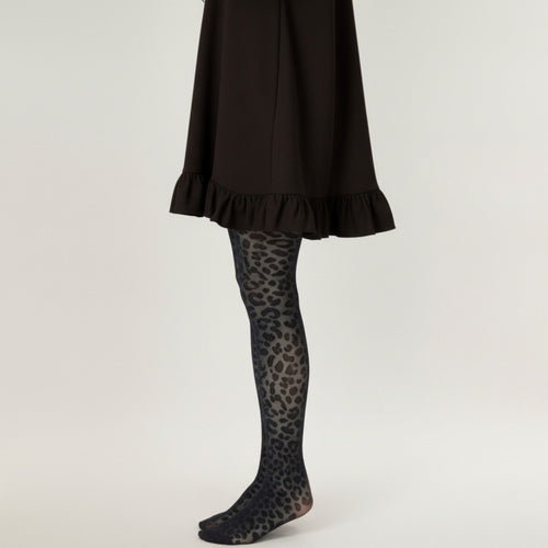 Anna-Kaci 2pcs Women's Full Length Tights with Leopard Print Pattern and Soft Stretch Fit for Bold Textured Feminine Legwear Styling