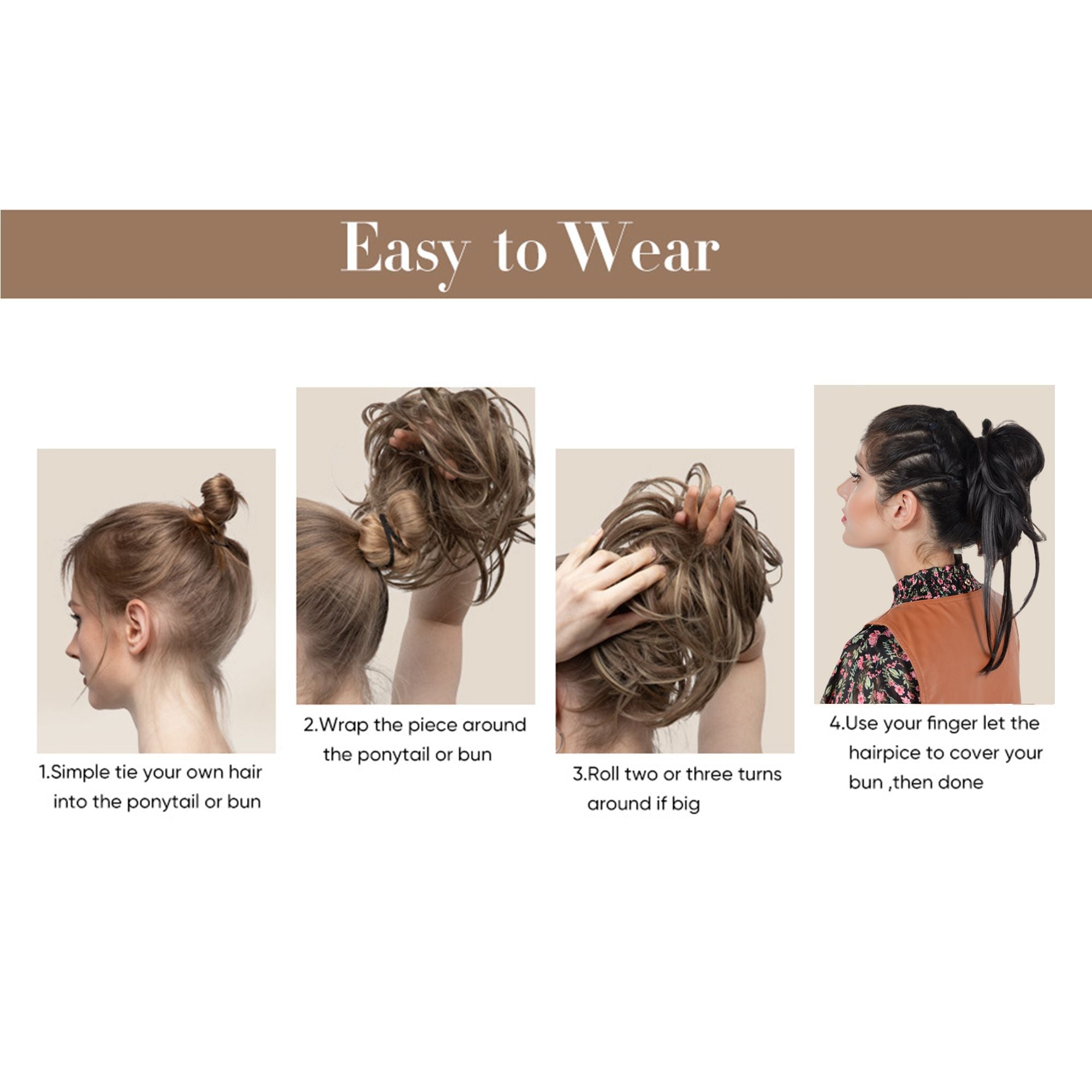 7.8 Inch Messy Bun Hair Piece for Women