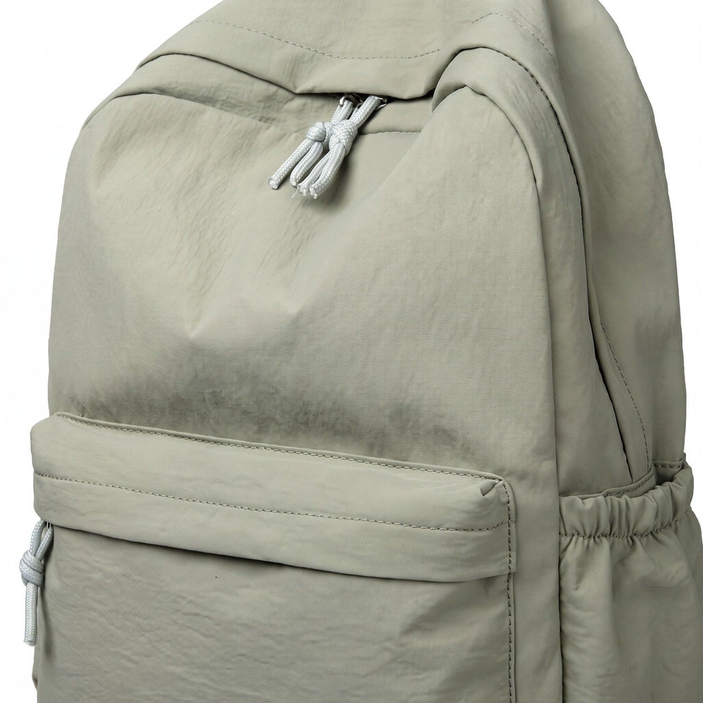 Lightweight Crinkle Multi-Pocket Backpack with Padded Straps and Side Pockets