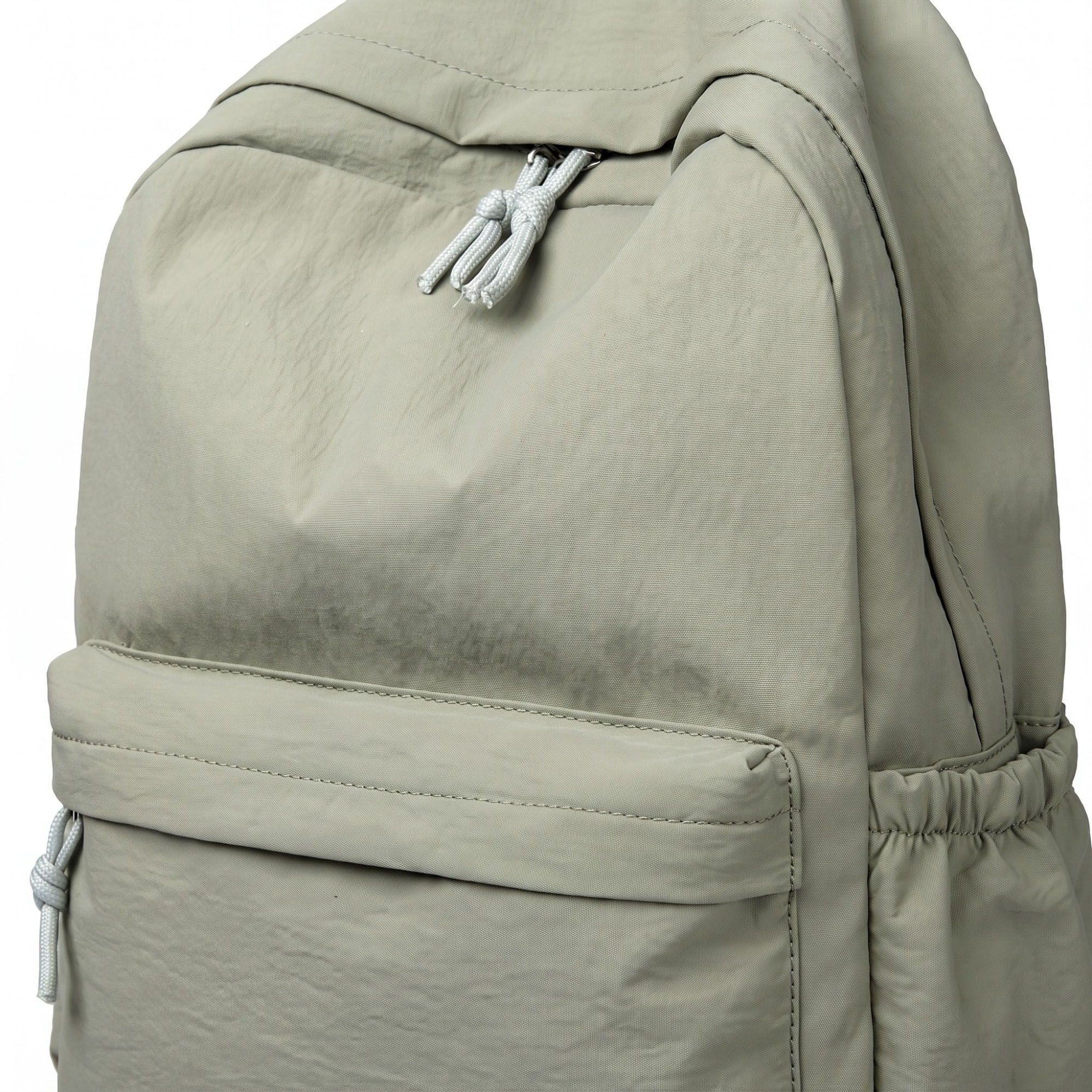 Lightweight Crinkle Multi-Pocket Backpack with Padded Straps and Side Pockets