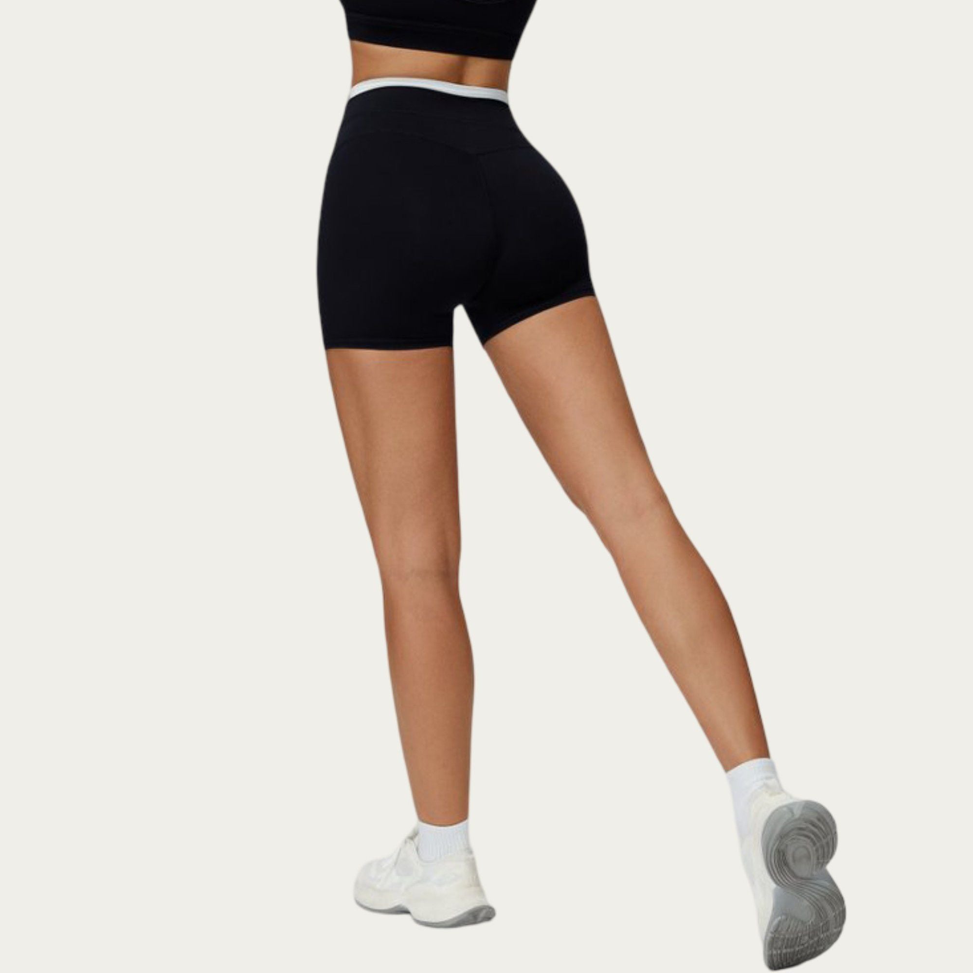 Anna-Kaci Active Women's High Waist Biker Shorts with Smooth Stretch Fabric and Contrast Waistband