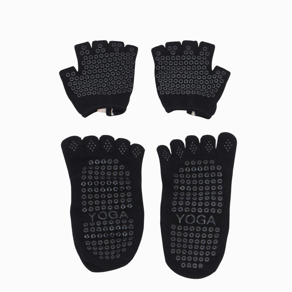 Anna-Kaci Women's Yoga Socks and Gloves Set with Anti-Slip Grip for Pilates and Barre Workouts