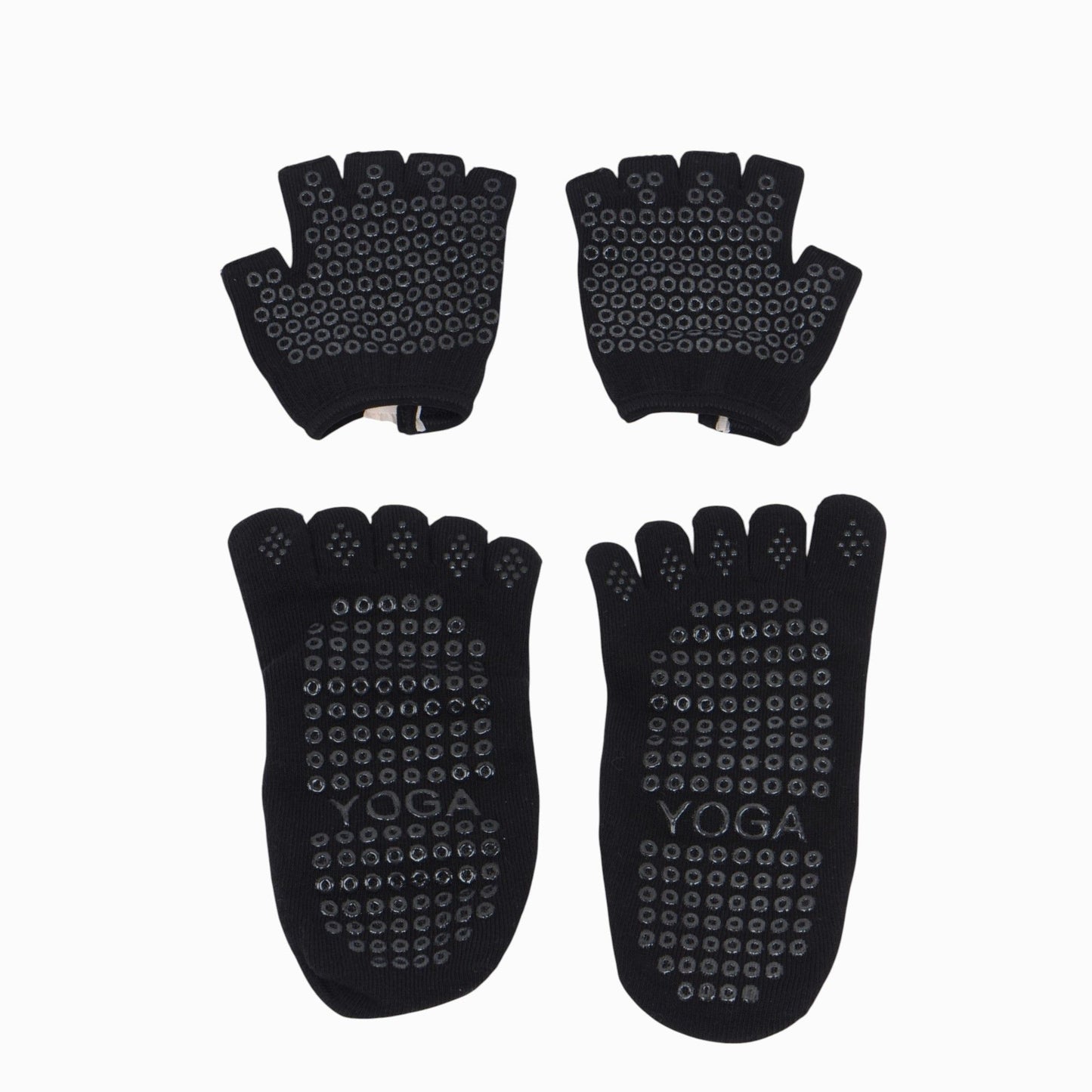 Anna-Kaci Women's Yoga Socks and Gloves Set with Anti-Slip Grip for Pilates and Barre Workouts