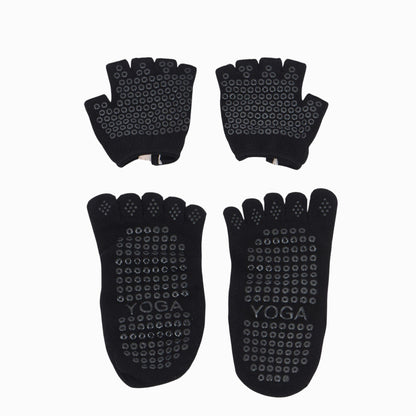 Anna-Kaci Women's Yoga Socks and Gloves Set with Anti-Slip Grip for Pilates and Barre Workouts