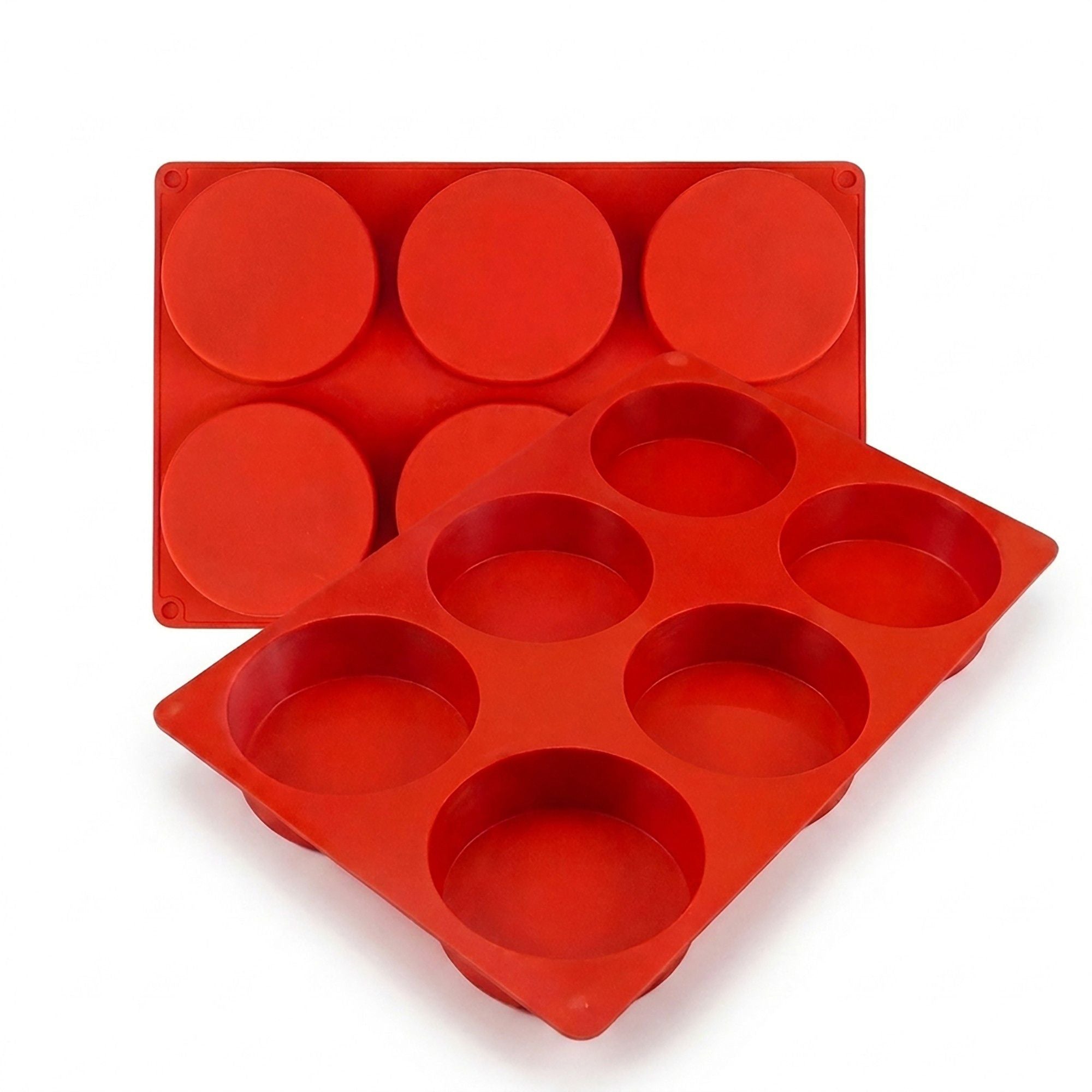 Silicone Muffin Baking Mold with 6 Round Cup Cavities