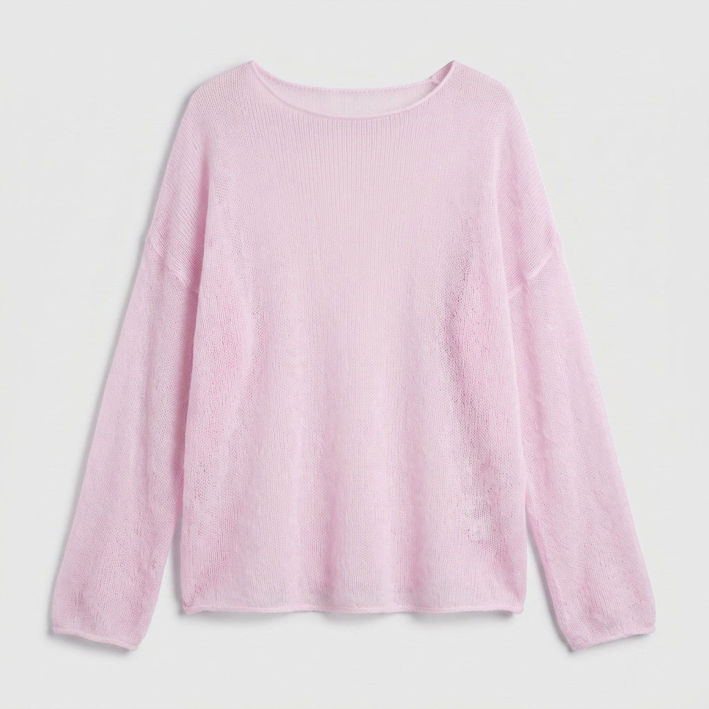 Sheer Loose Knit Long Sleeve Sweater