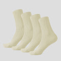 Anna-Kaci Women's Classic Crew Socks Cable-Knit Cotton for Casual Stability and Comfort 2 Pairs