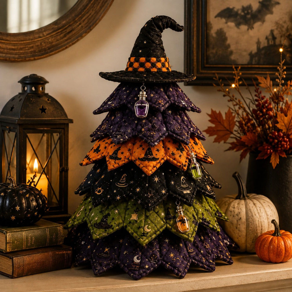 Handmade Halloween Witch Tree Sewing Kit DIY Fabric Holiday Decoration