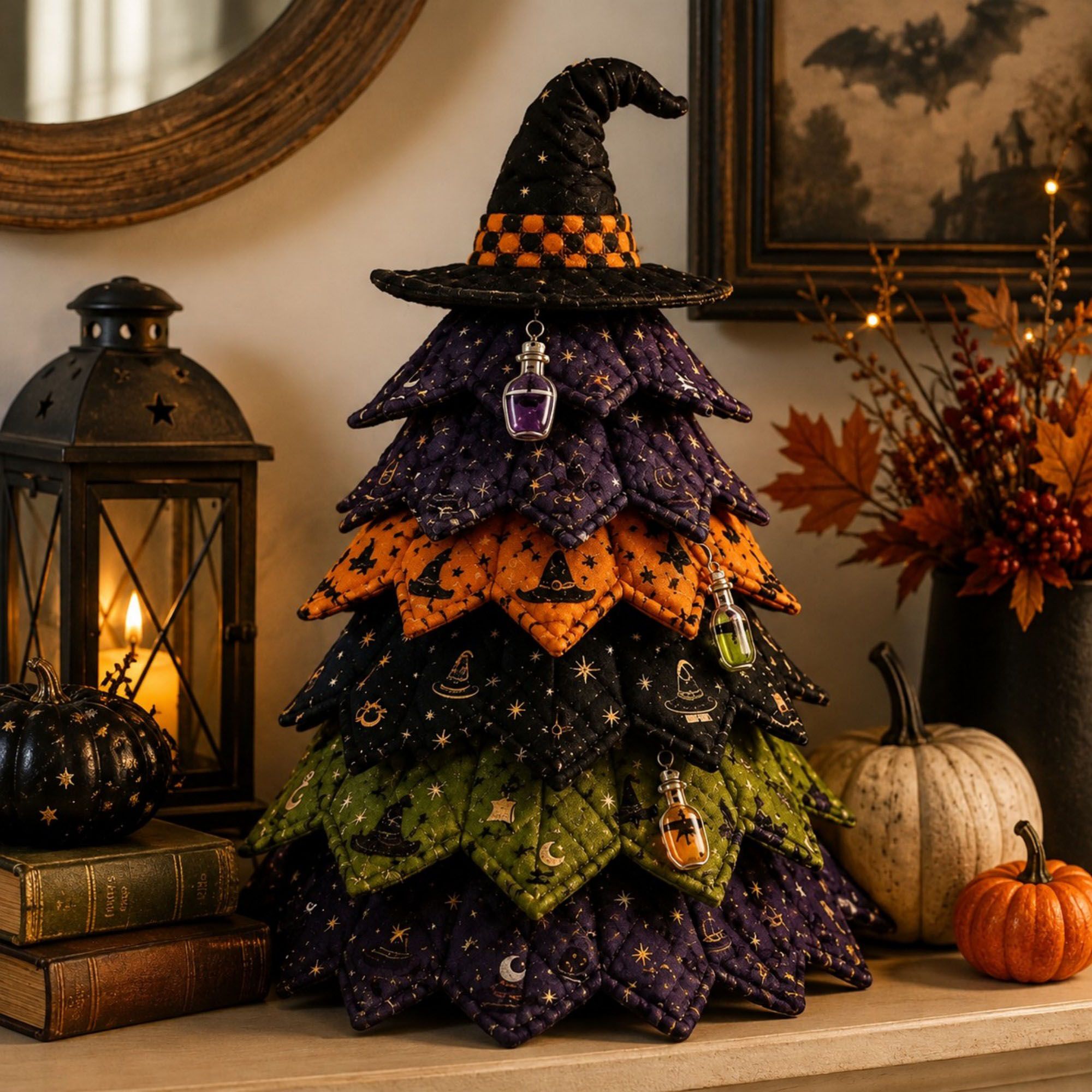 Handmade Halloween Witch Tree Sewing Kit DIY Fabric Holiday Decoration